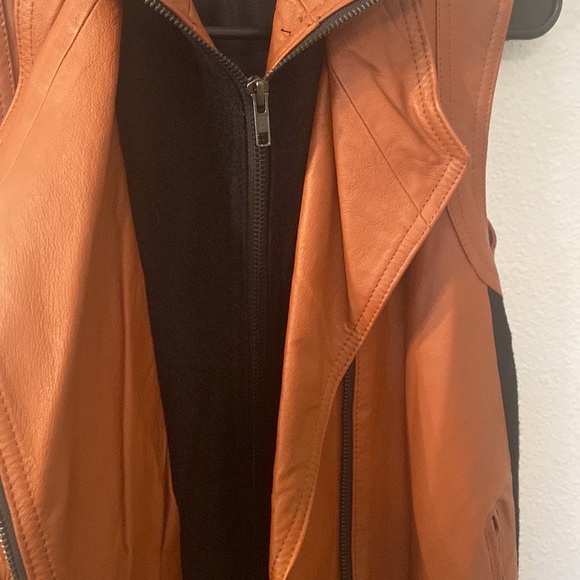 Mural leather/fabric vest with two zippers size XS - Picture 4 of 4